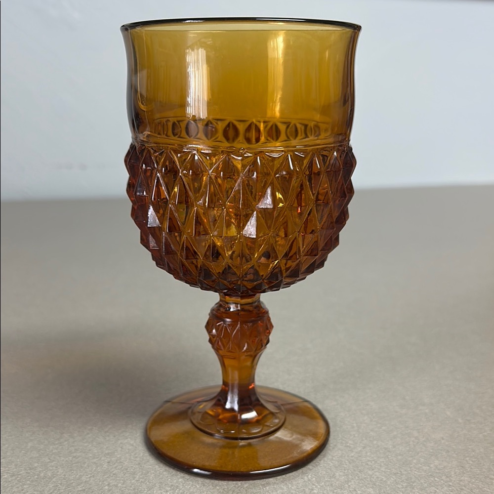Indiana Glass Amber Goblet #2